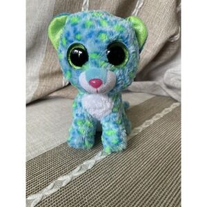 Ty Beanie Boos - LEONA the Blue Leopard  Plush Stuffed Animal Toy